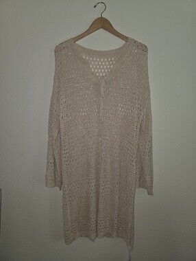 Beach Party Crochet Midi Swim Cover Up Size XL True To Size NWT